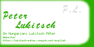 peter lukitsch business card